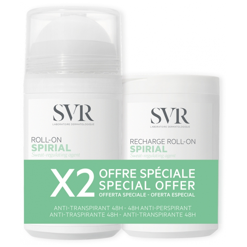 SVR Spirial Déodorant Anti-Transpirant 48H Roll-On 50 ml + Recharge Roll-On - 50 ml