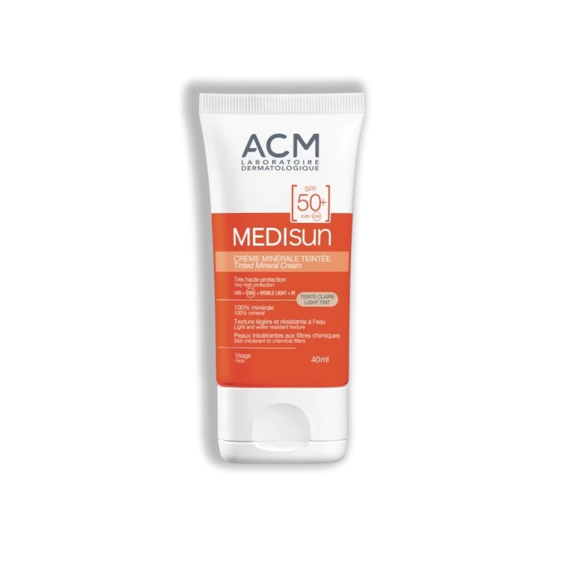 ACM MEDISUNCrème Solaire Teintée Claire SPF50+ - Visage - Tous Types de Peaux - 40ml