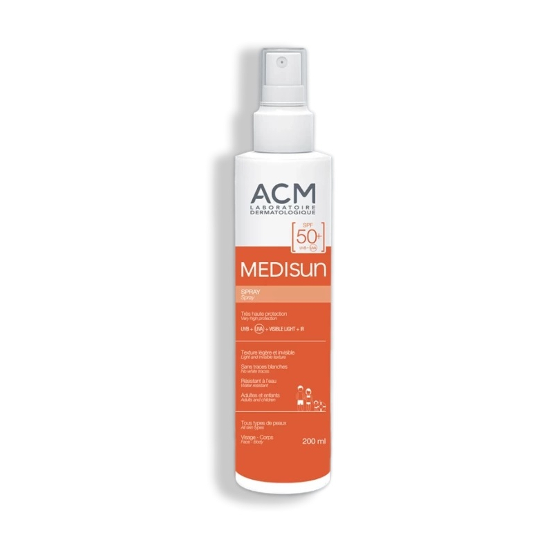 ACM MEDISUN Spray Solaire SPF50+  Visage et Corps  Tous Types de Peaux - 200ml