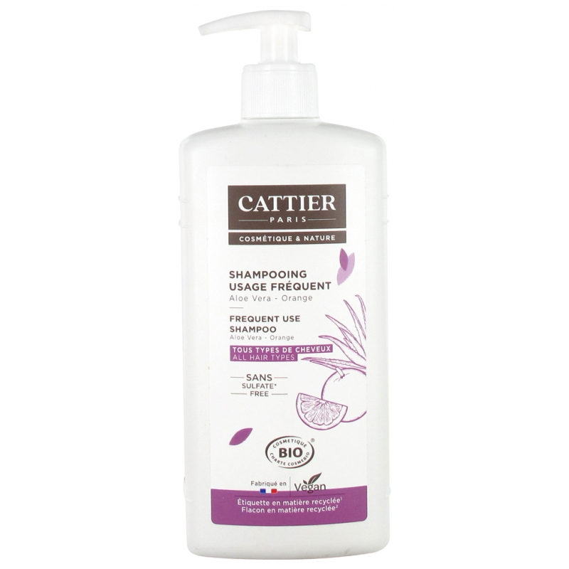 Cattier Shampoing Usage Fréquent Aloe Vera Orange Bio - 500 ml