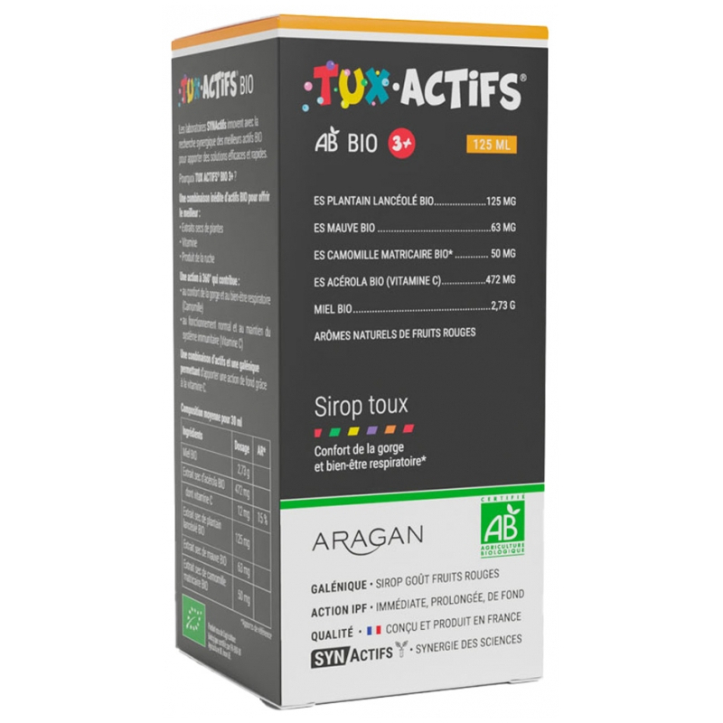 Aragan Synactifs TuxActifs 3+ Bio - 125 ml