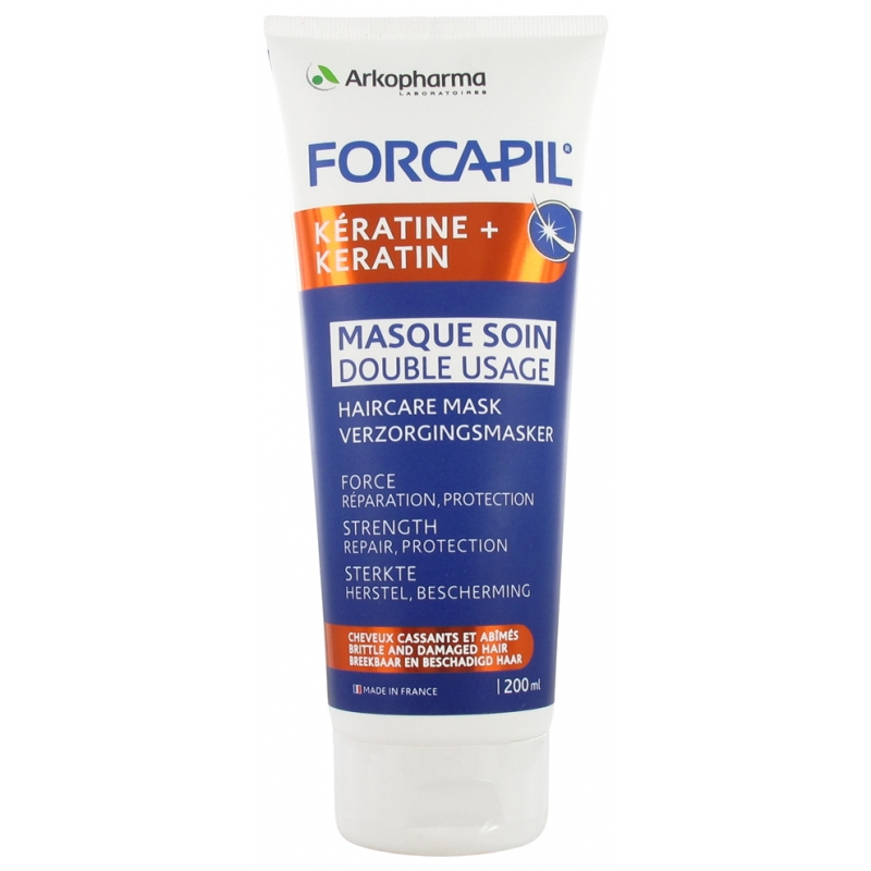 Arkopharma Forcapil Kératine + Masque Soin Double Usage - 200 ml