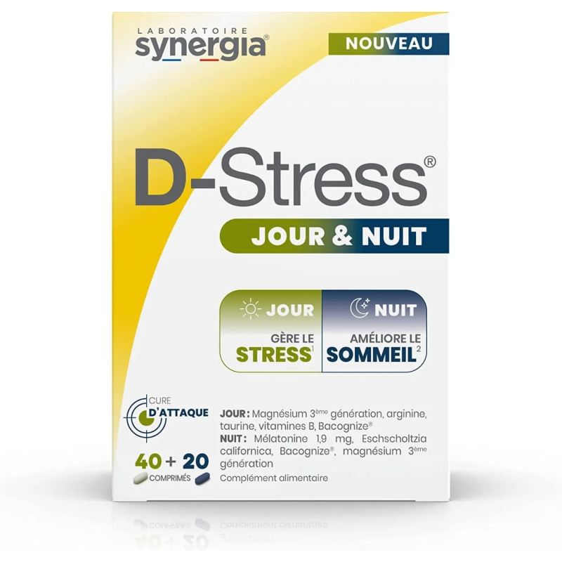 Synergia D-Stress Jour et Nuit - 60 Comprimés