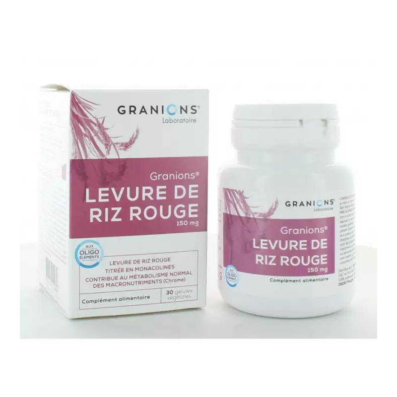 GRANIONS Levure de riz rouge 150mg - 30 gélules végétales