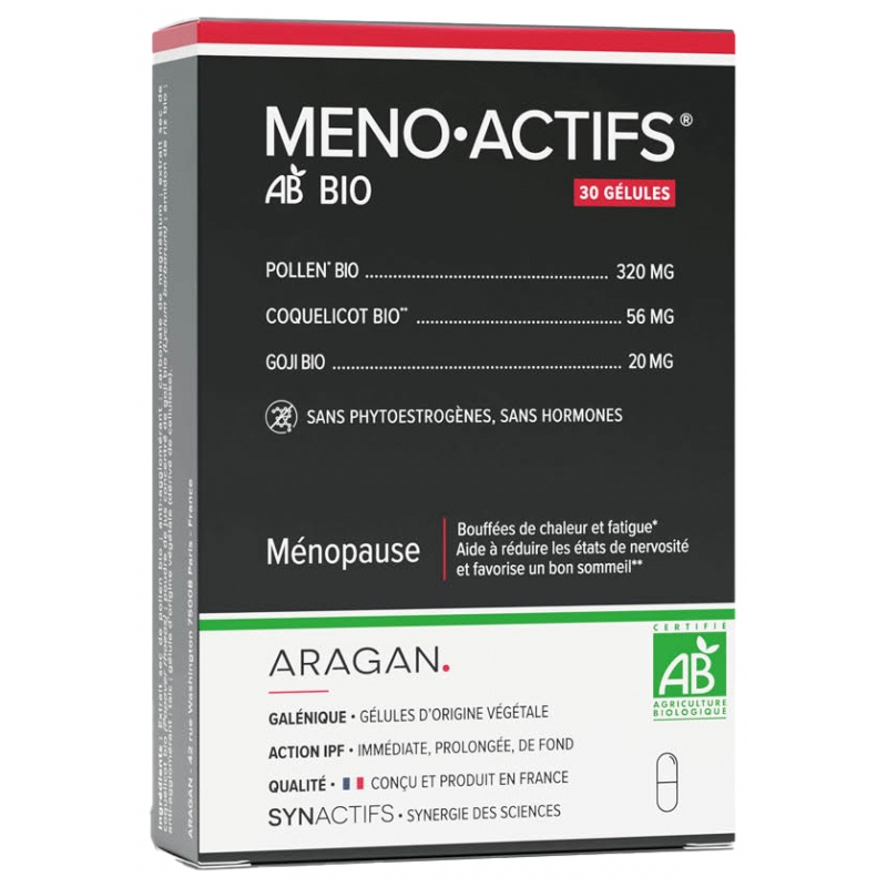 Aragan Synactifs MenoActifs Bio - 30 Gélules