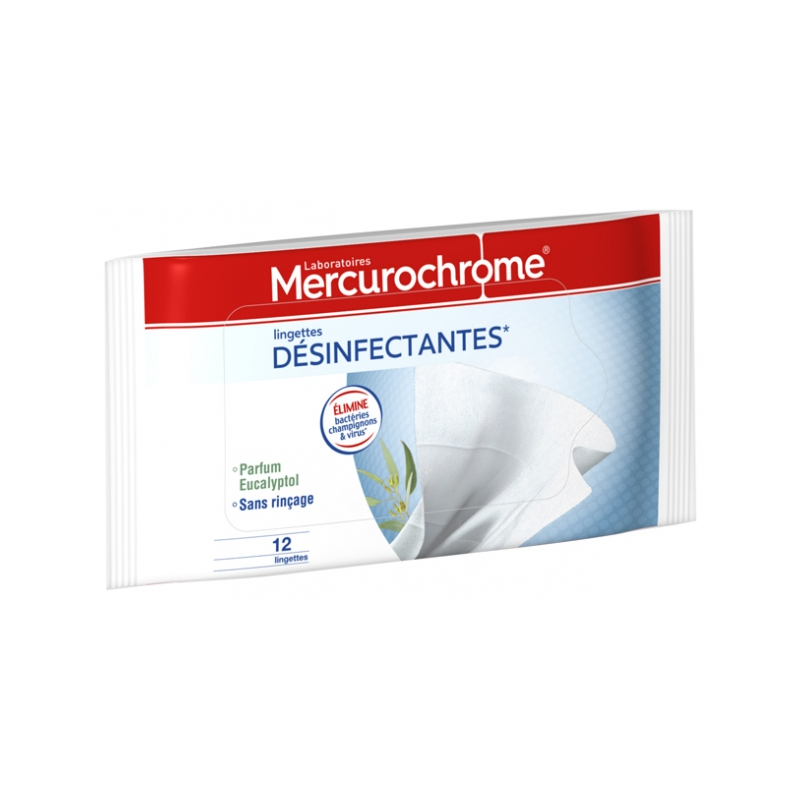 Mercurochrome Lingettes Désinfectantes - 12 Lingettes