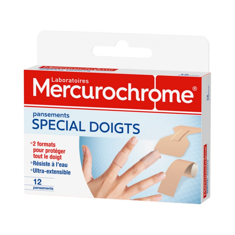 Mercurochrome Spécial Doigts - 12 Pansements