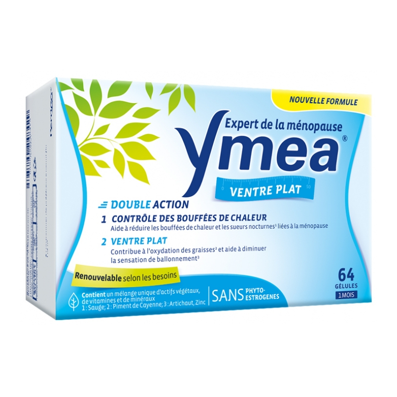 Ymea Ménopause Bouffées de Chaleur et Ventre Plat - 64 Gélules