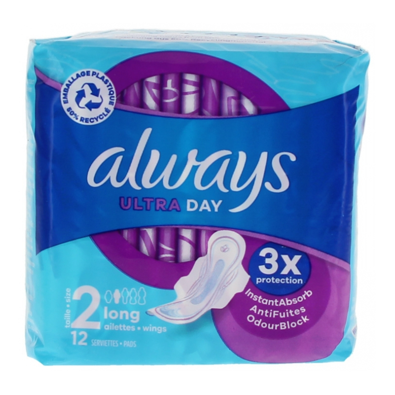 Always Ultra Day Serviettes Hygiéniques Taille 2 - 12 unités 