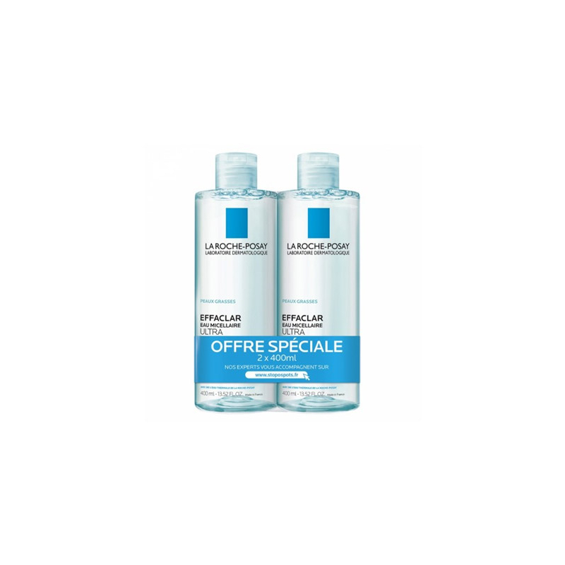 LA ROCHE-POSAY Effaclar eau micellaire ultra - 2x400ml