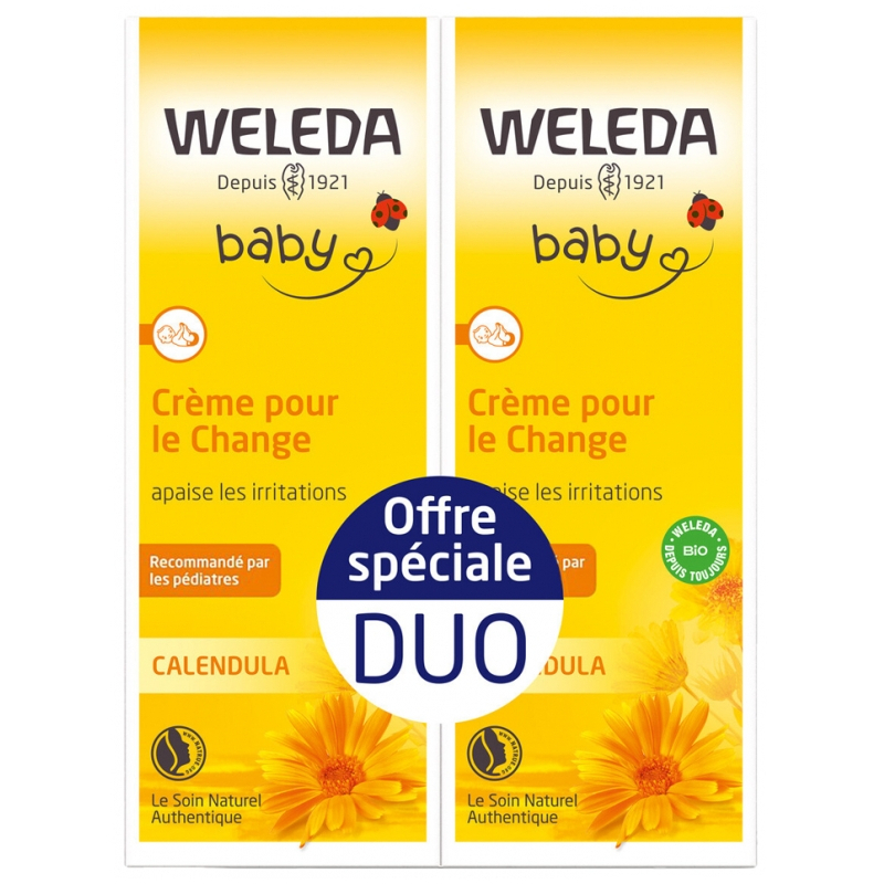 Weleda Baby Crème pour le Change Calendula - Lot de 2 x 75 ml