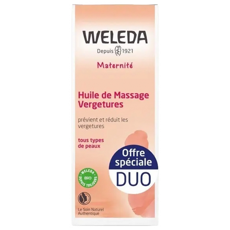 Weleda Maternité Huile de Massage Vergetures - Lot de 2 x 100 ml