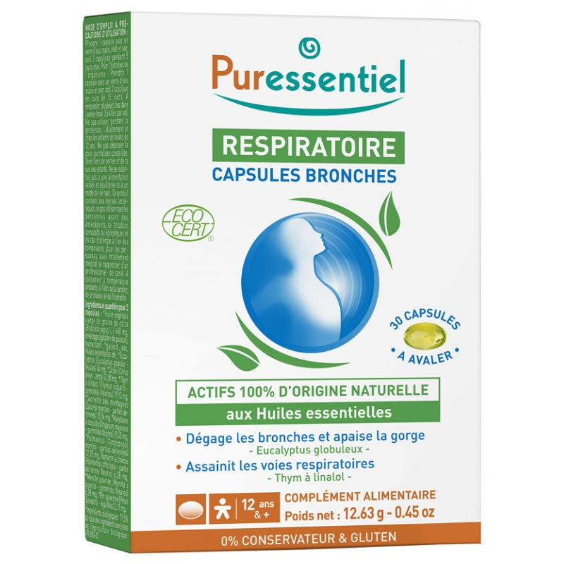 Puressentiel Respiratoire Capsules Bronches Bio - 30 Capsules