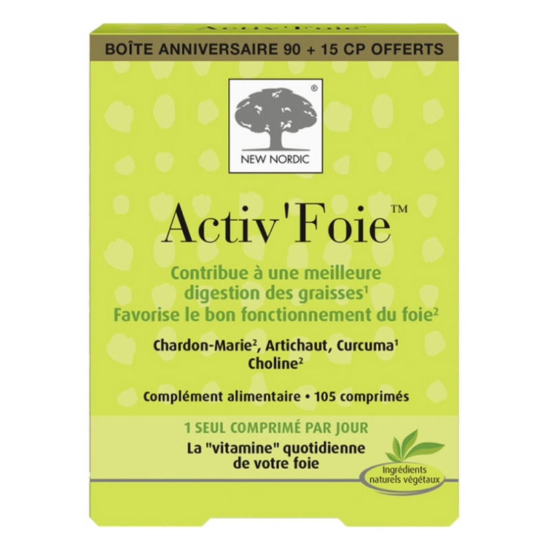 New Nordic Activ'Foie - 90 Comprimés + 15 Comprimés Offerts