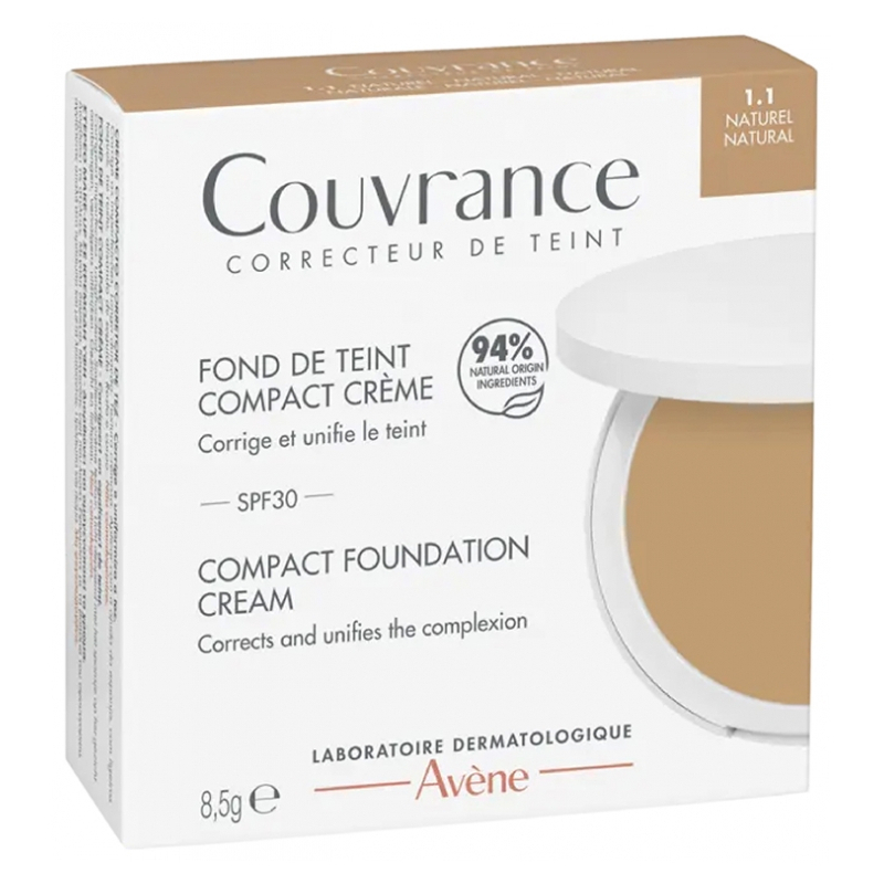 Avène Couvrance Fond de Teint Compact SPF30 - Teinte : 1.1 Naturel - 8.5g