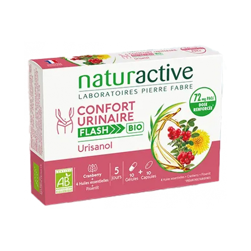 Naturactive Urisanol Confort Urinaire Flash Bio - 10 Gélules + 10 Capsules