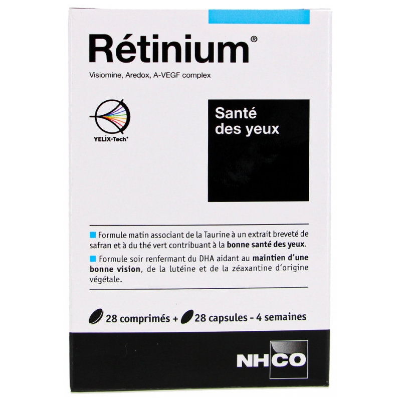 NHCO Rétinium Santé des Yeux - 28 Comprimés + 28 Capsules