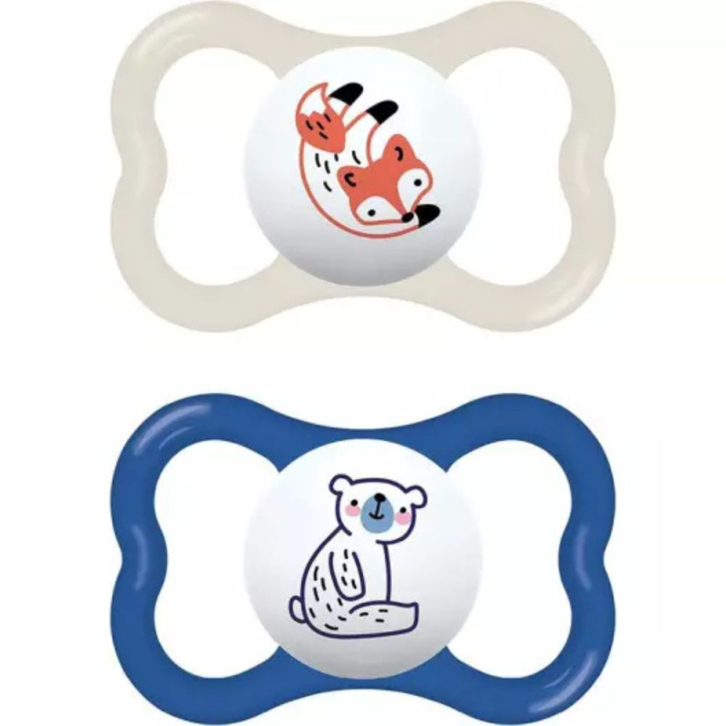MAM Supreme Sucettes en silicone 18m+ - Lot de 2 - Coloris aléatoire
