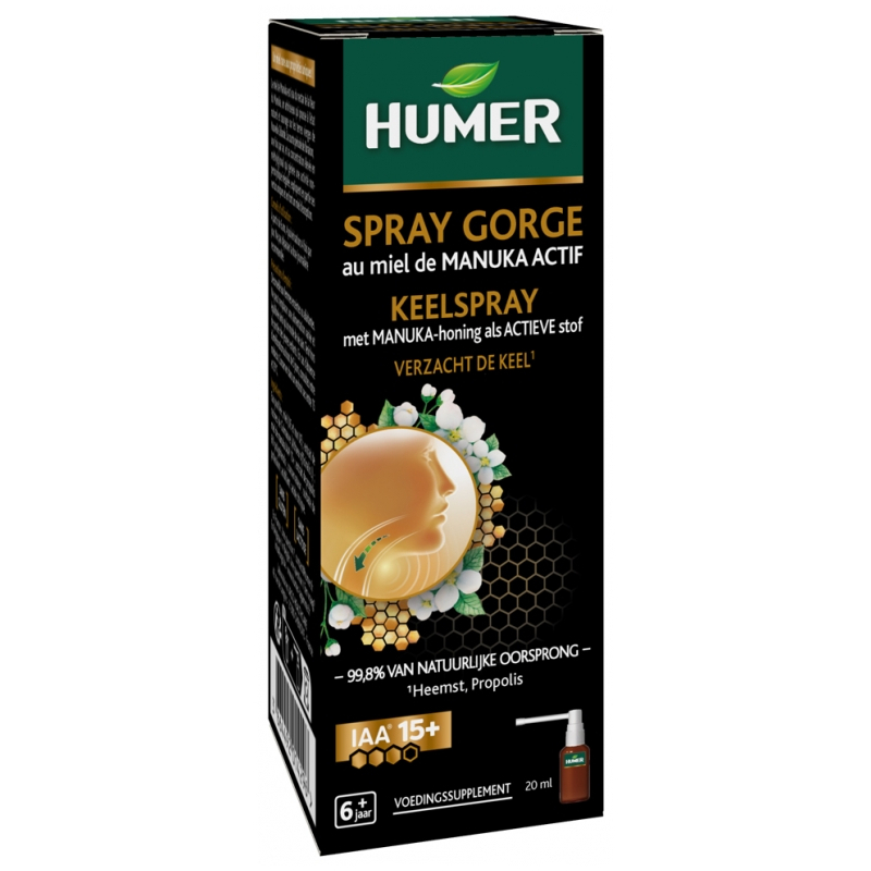Humer Spray Gorge au Miel de Manuka Actif - 20 ml