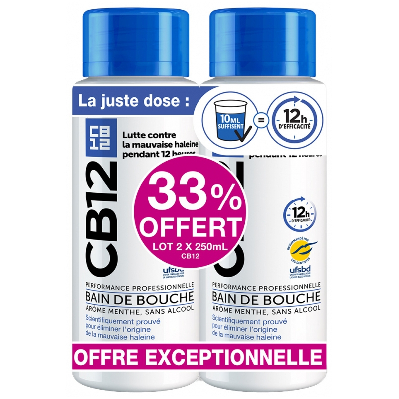 CB12 Bain de Bouche - Lot de 2 x 250 ml