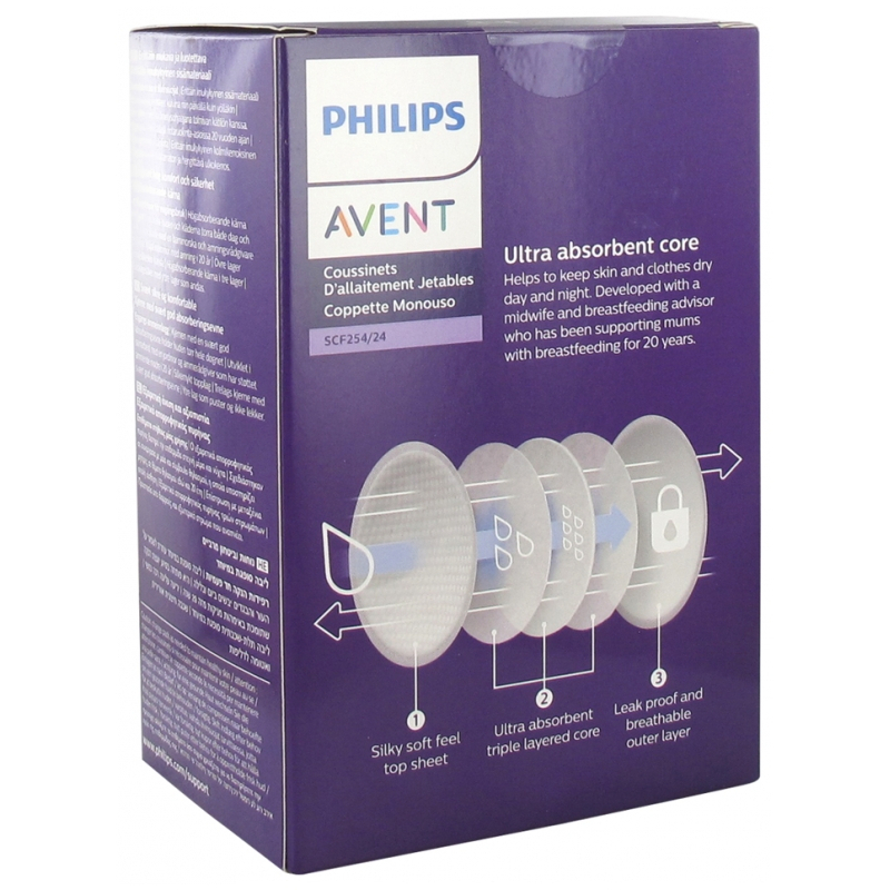 Avent Coussinets d'Allaitement Jetables Jour et Nuit - 24 Coussinets