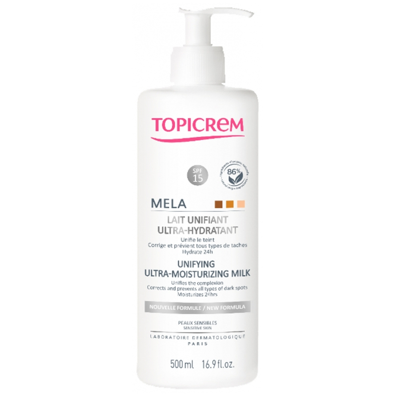Topicrem MELA Lait Unifiant Ultra-Hydratant - 500 ml