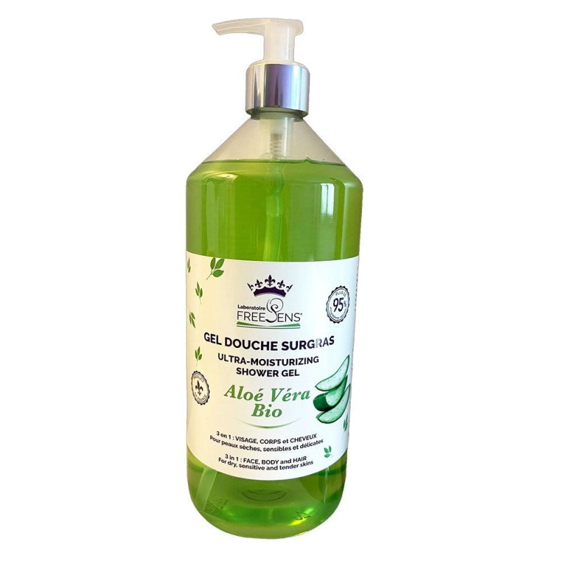 FREESENS Gel douche relipidant Aloe Vera sans savon - 1 litre 