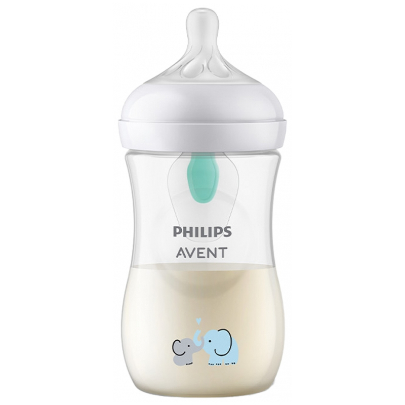 Avent Natural Response Biberon à Motif avec Valve AirFree - 260 ml 1 Mois et +