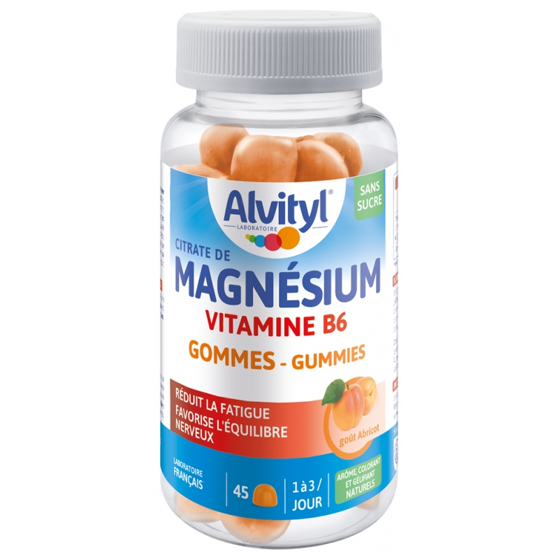 Alvityl Magnésium Vitamine B6 Abricot 45 Gummies