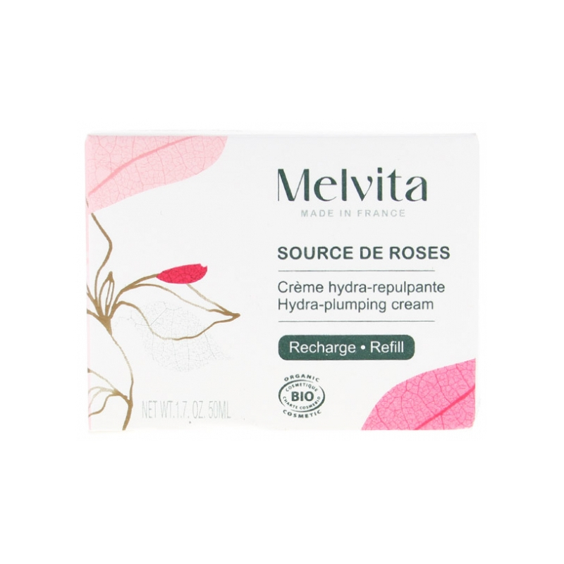 Melvita Source de Roses Crème Hydra-Repulpante Recharge Bio - 50 ml